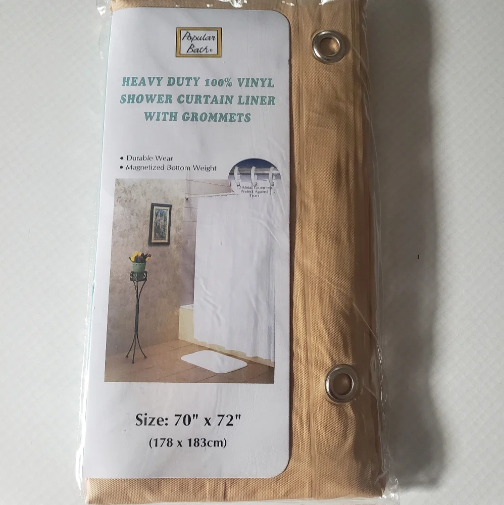 Just In: New Magnetic Vinyl Gold Shower Curtain Liner